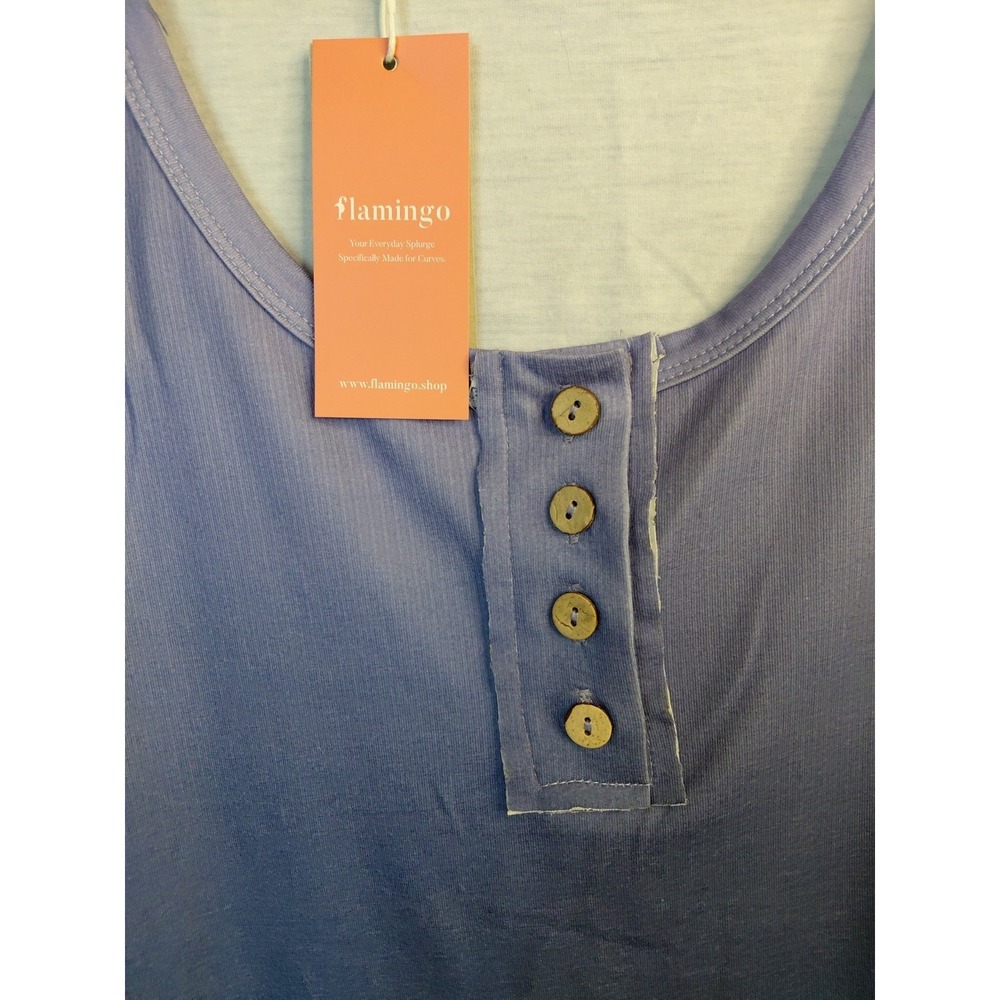 NWT Flamingals Womens Purple Ombre Snap Front Tank Top Sleeveless Shirt Size M - Picture 2 of 6